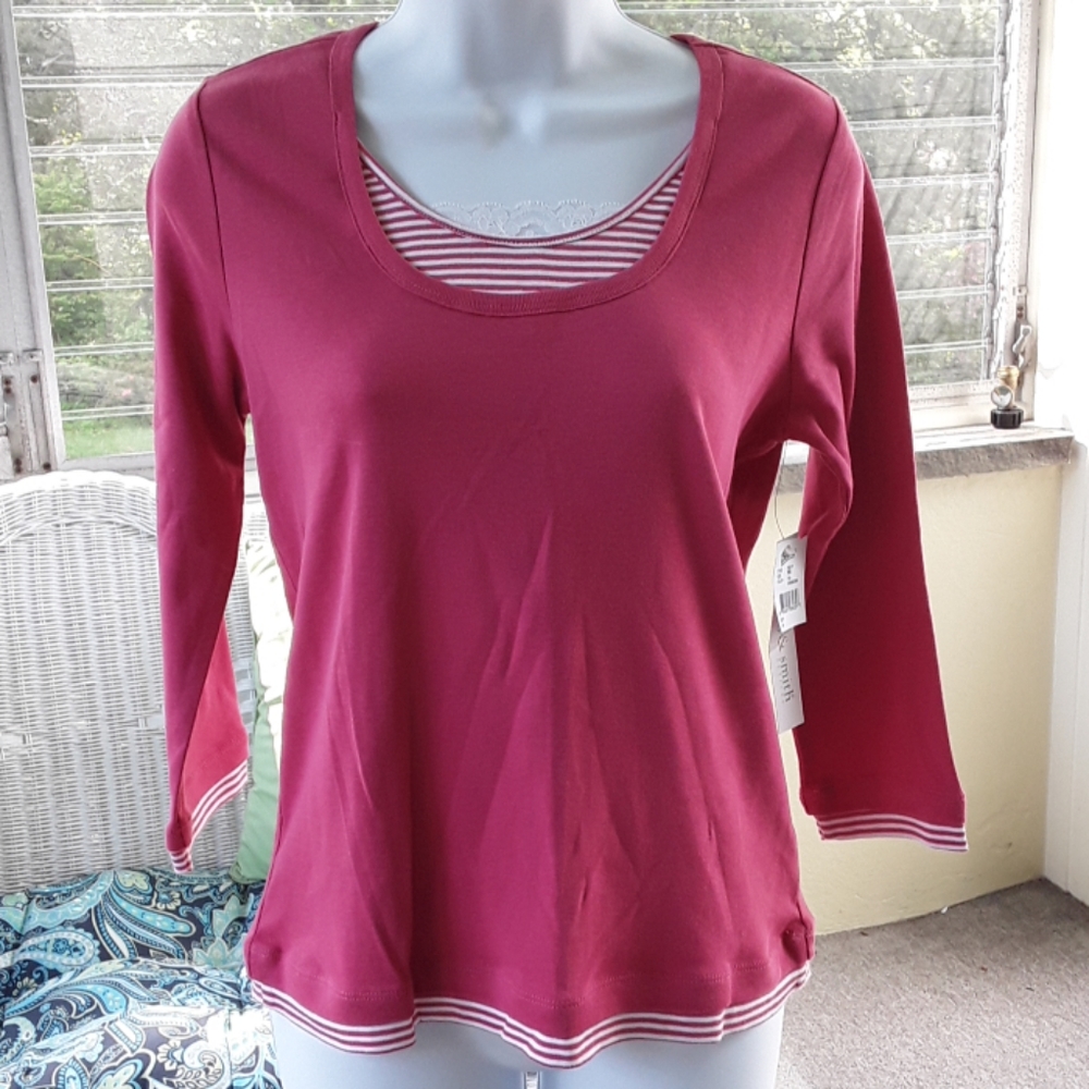 Hasting & Smith NWT Cute 3/4 sleeve pink top